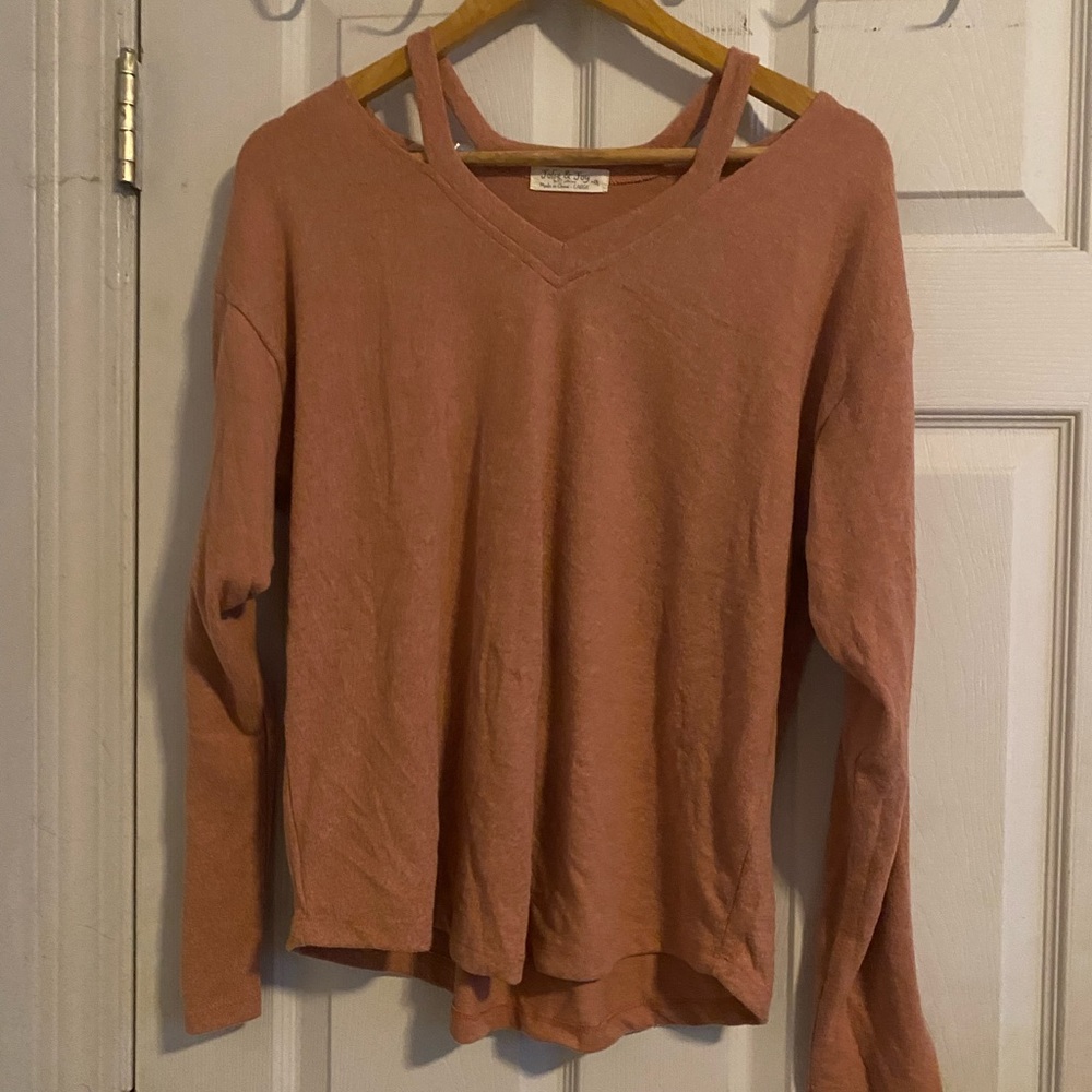 Pinkish Long-Sleeve Top, Size L